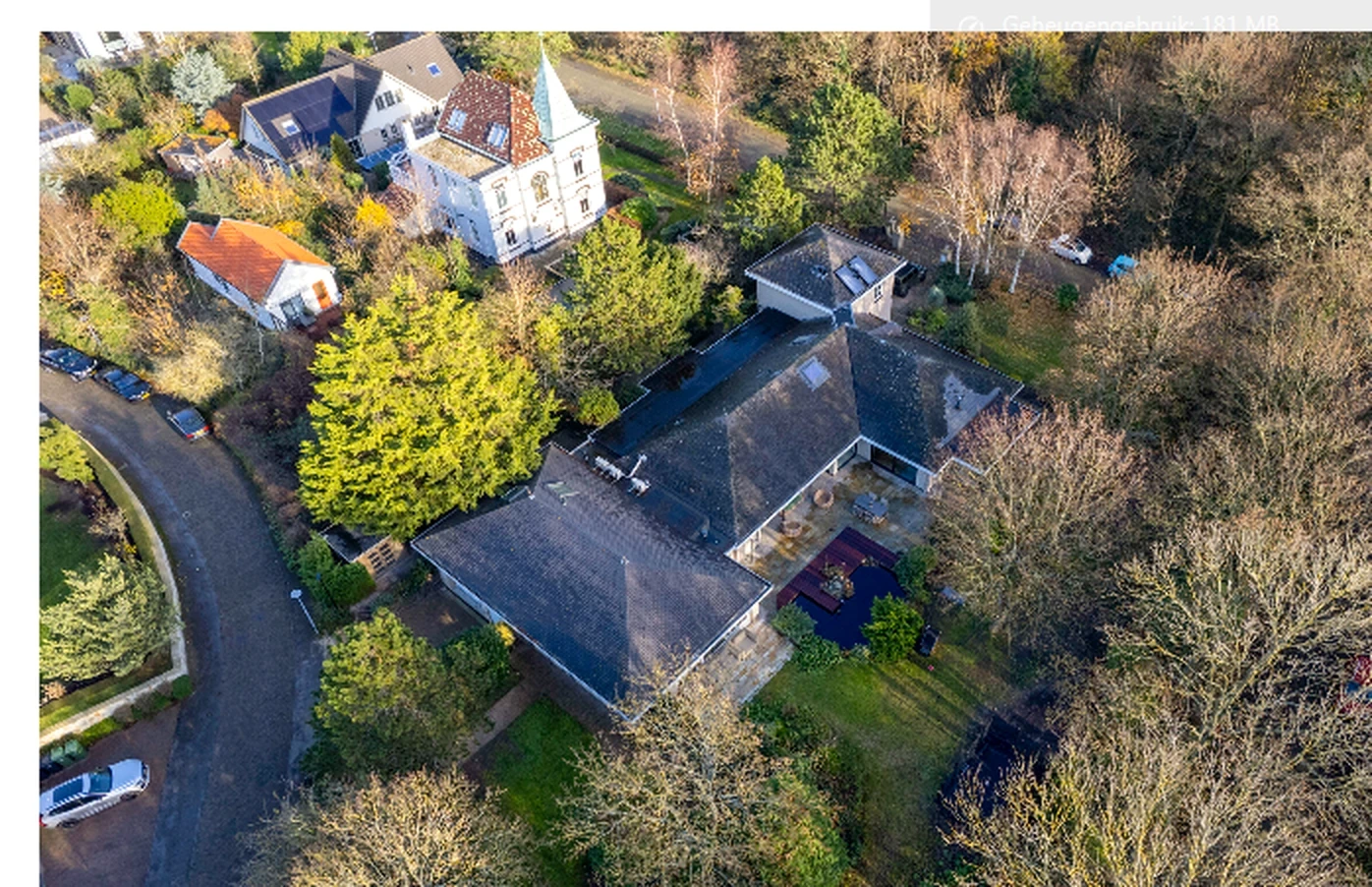 Duinweg 41 · luchtfoto van de woning